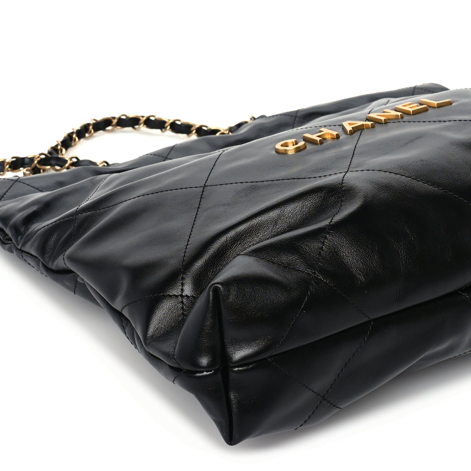 Chanel Shiny Calfskin Quilted 22 Black 8 of 9