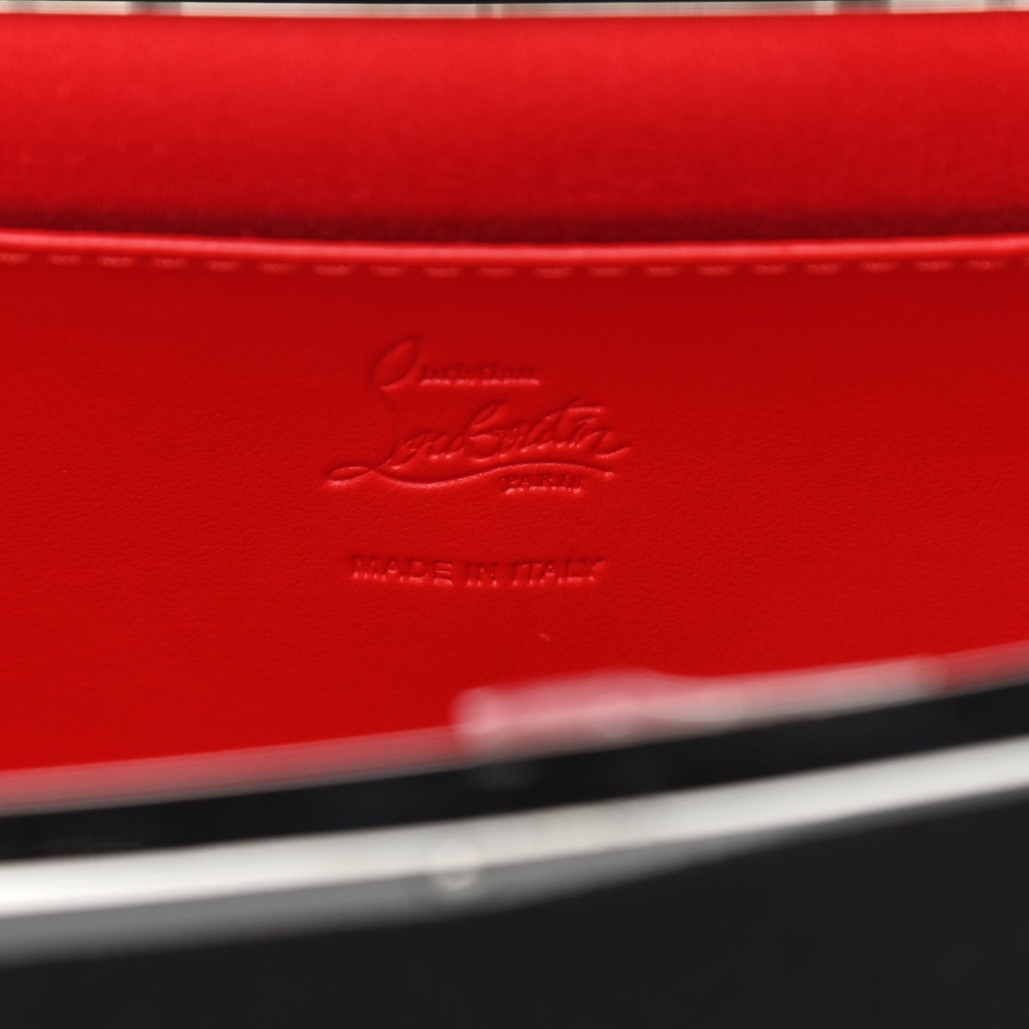 Satin Palmette Clutch Black