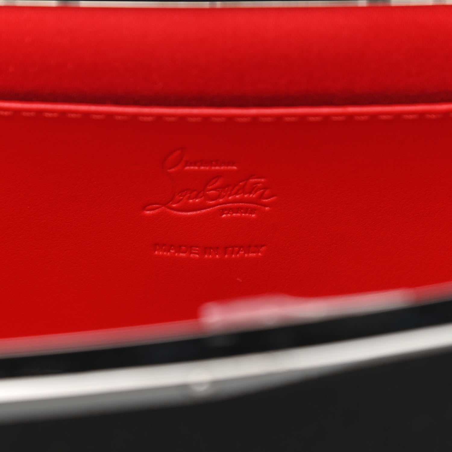 Christian Louboutin Satin Palmette Clutch Black 6 of 9