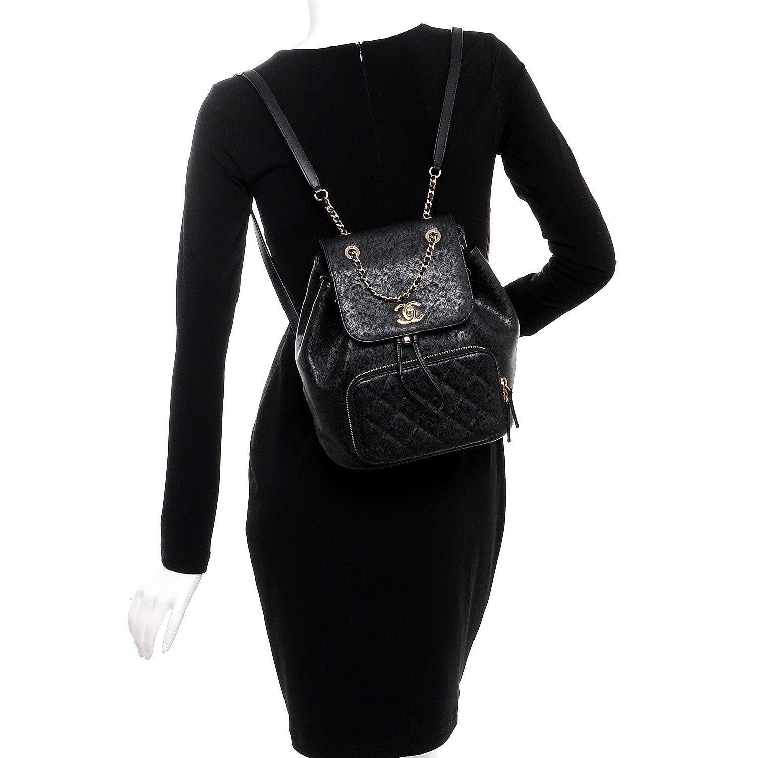 Chanel Caviar Quilted Business Affinity Backpack Black 2 of 7