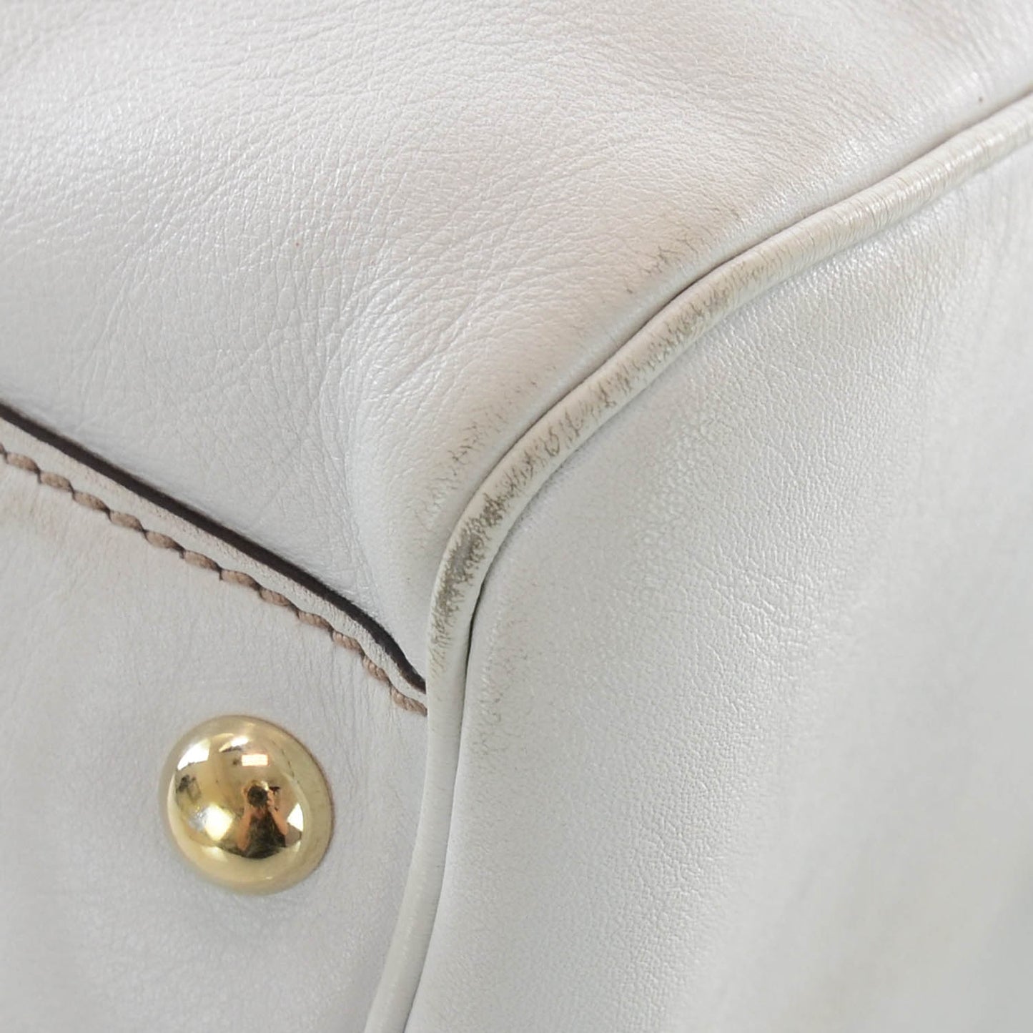 Leather Britt Large Boston White