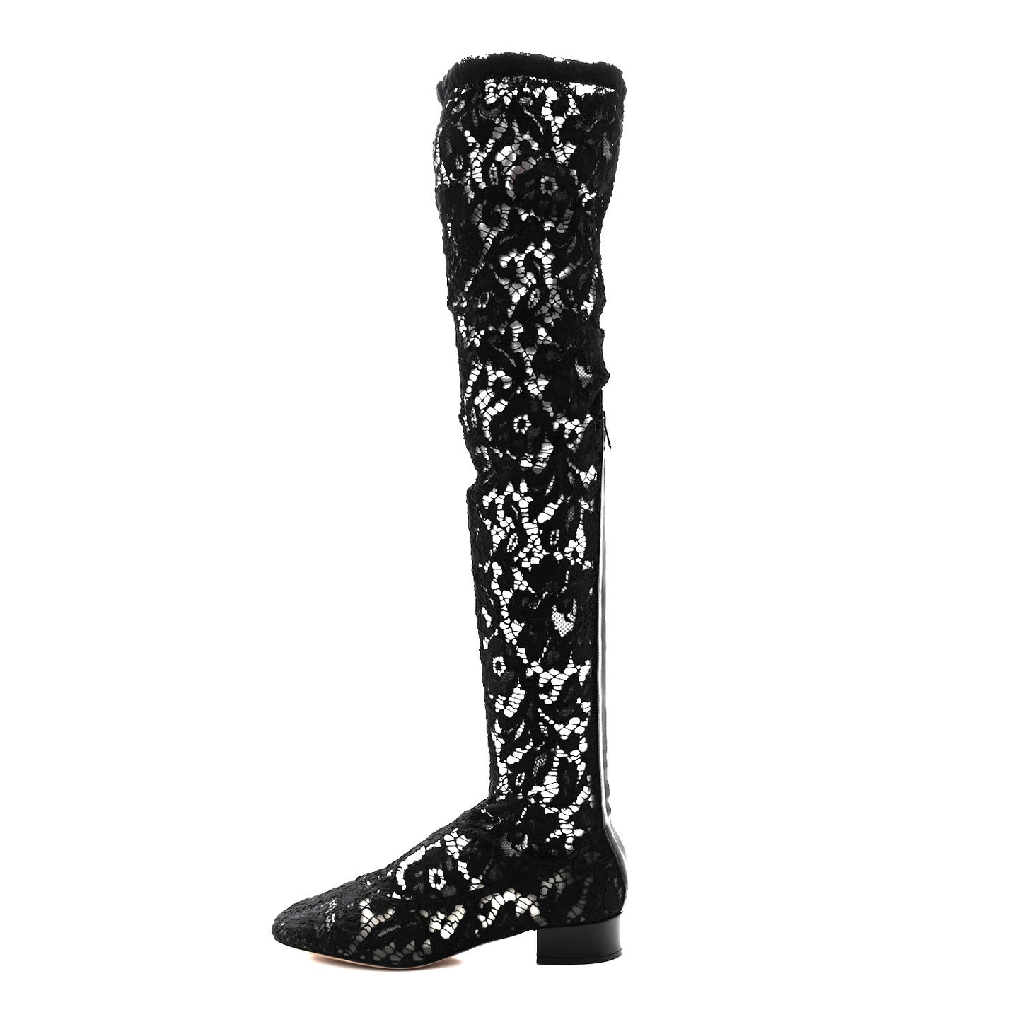 Lace Over The Knee Boots 39 Black