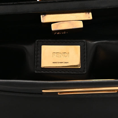 Fendi Vitello Seta Shiny Nappa Medium Peekaboo Iconic Satchel Black 5 of 8