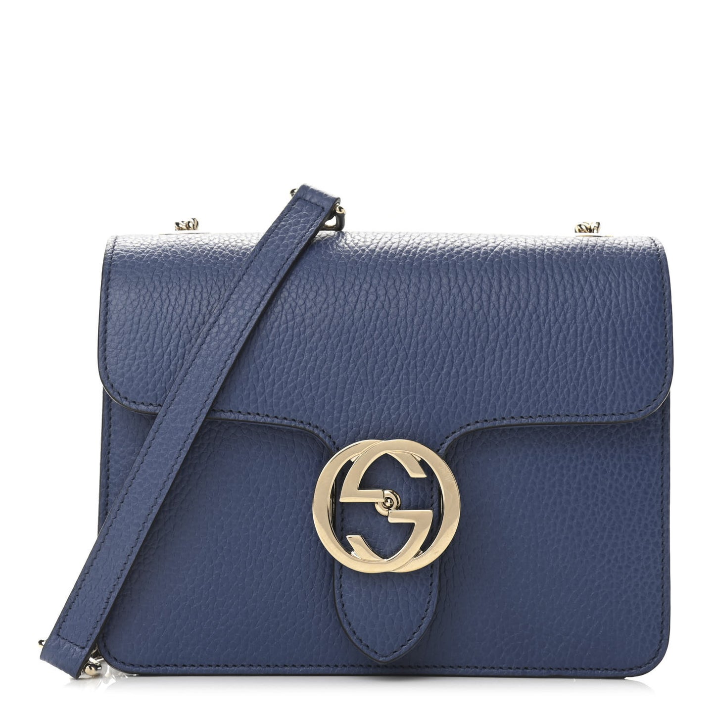 Dollar Calfskin Small Interlocking G Shoulder Bag Caspian