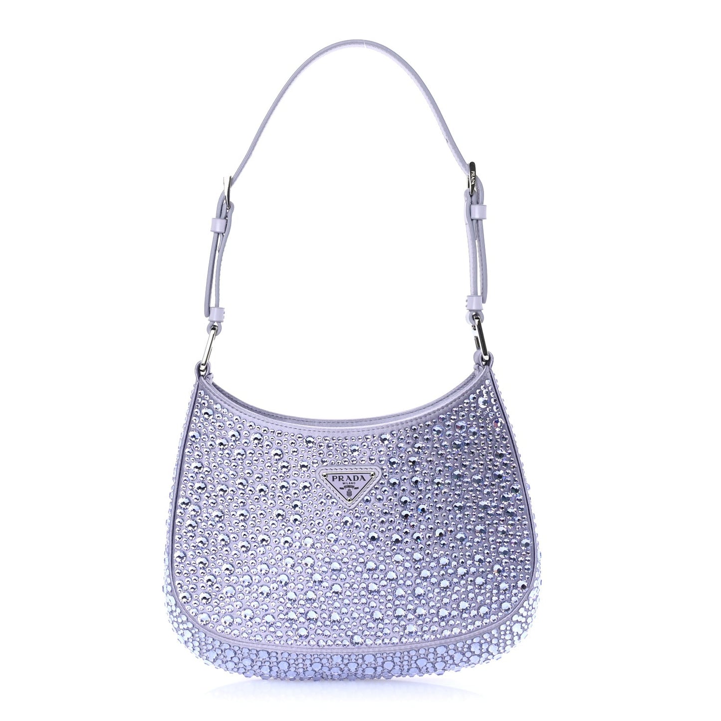 Satin Crystal Cleo Adjustable Strap Shoulder Bag  Glicine