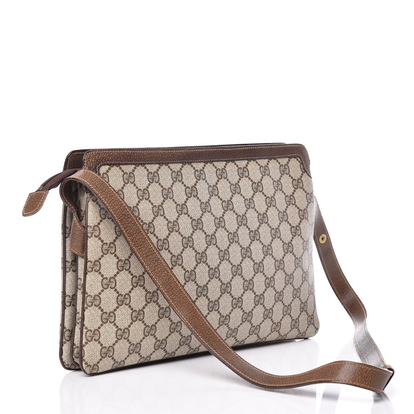 GG Plus Monogram Web Shoulder Bag Dark Brown