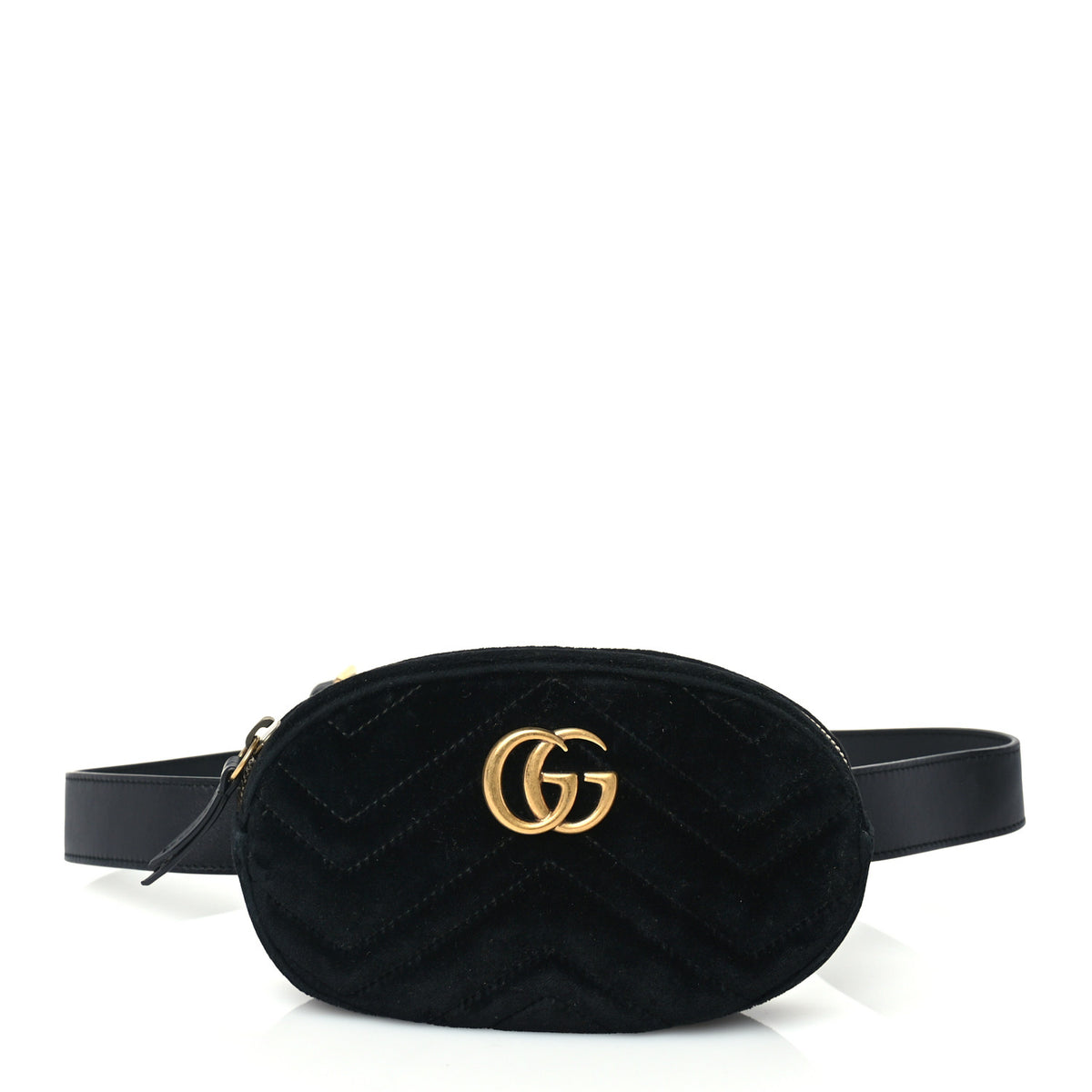 Velvet Matelasse GG Marmont Belt Bag  95 38 Black