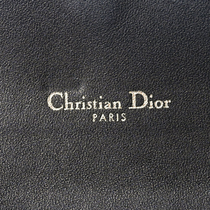 Christian Dior Grained Calfskin Saddle Chain Wallet Pouch  Black 5 of 8