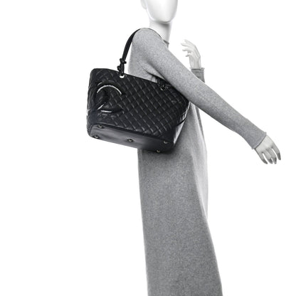 Chanel Calfskin Quilted Large Cambon Tote Black 2 of 7