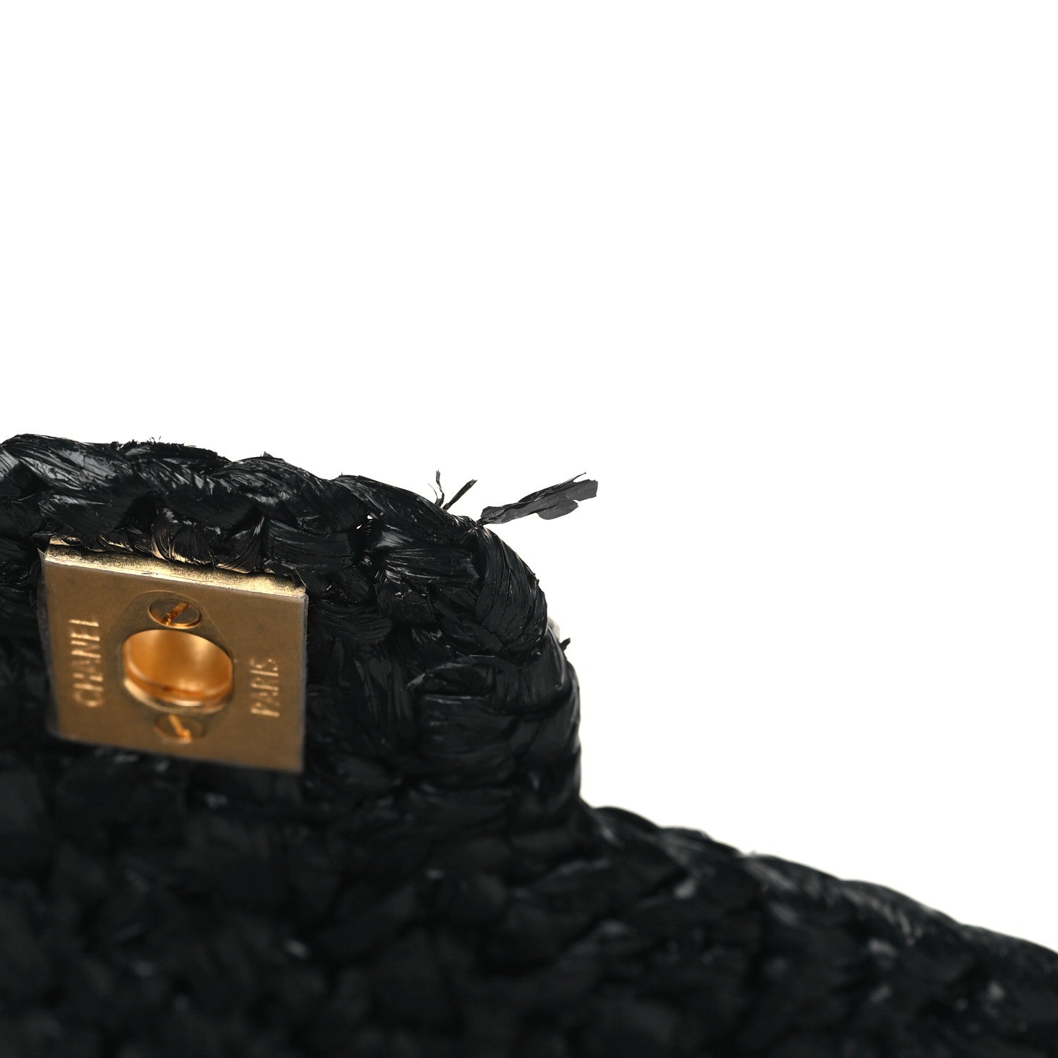 Chanel Raffia Effect Medium Tweedy Flap Bag Black White 12 of 14