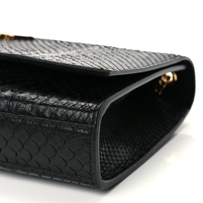 Saint Laurent Snakeskin Medium Classic Monogram Kate Tassel Satchel Black 8 of 9
