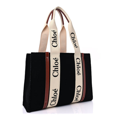 Chloe Felt Calfskin Medium Woody Ribbon Tote Beige 2 of 8