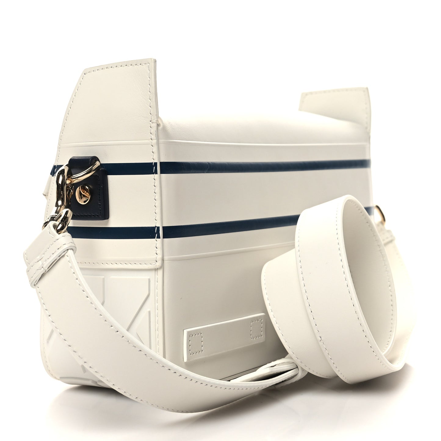 Smooth Calfskin Diorcamp Bag White Blue