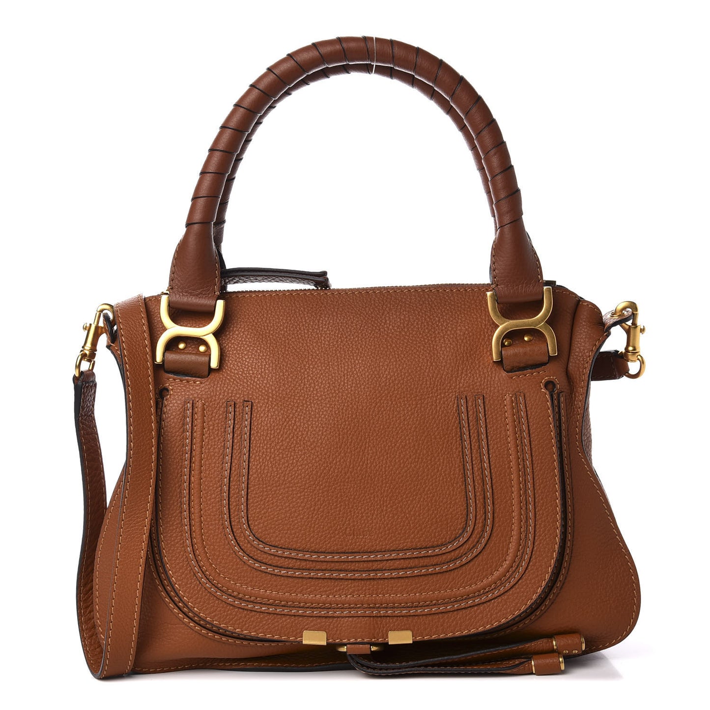 Calfskin Medium Marcie Satchel Tan