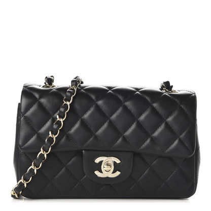 Chanel Lambskin Quilted Mini Rectangular Flap Black 1 of 11