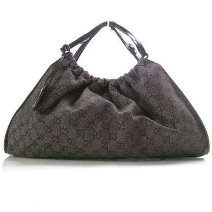 Gucci Denim Monogram Shoulder Bag Black 1 of 13