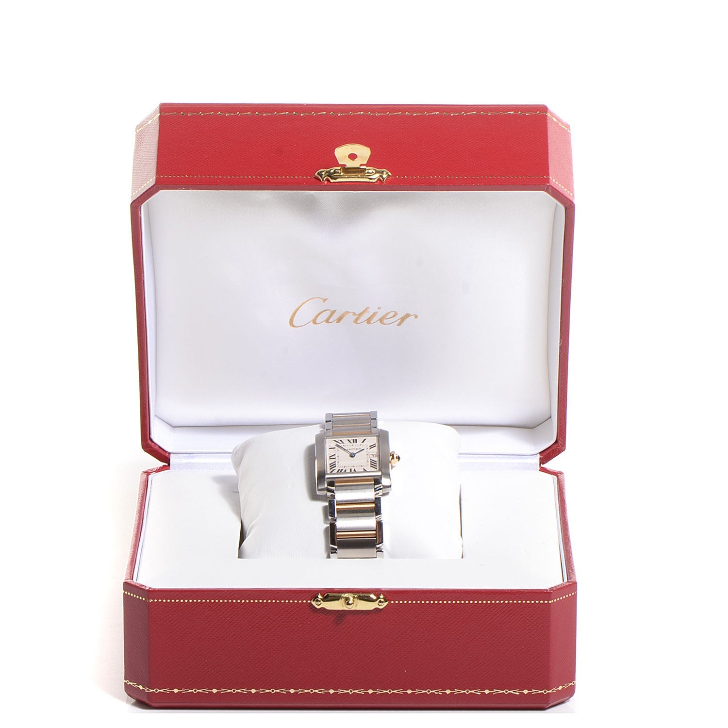 Cartier Stainless Steel 18K Yellow Gold 25mm Tank Francaise Quartz Watch 9 of 9