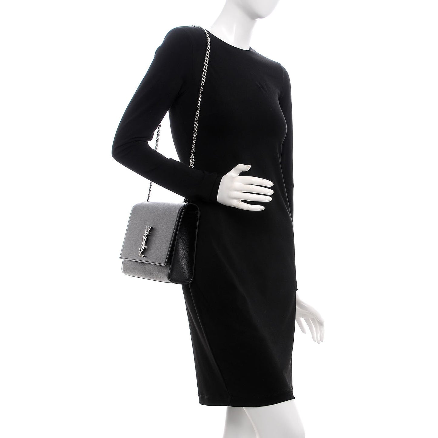 Grain De Poudre Large Classic Monogram Kate Satchel Black