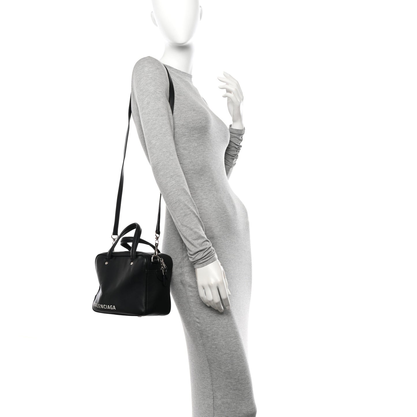 Shiny Day Calfskin XS Triangle Square Bag Black