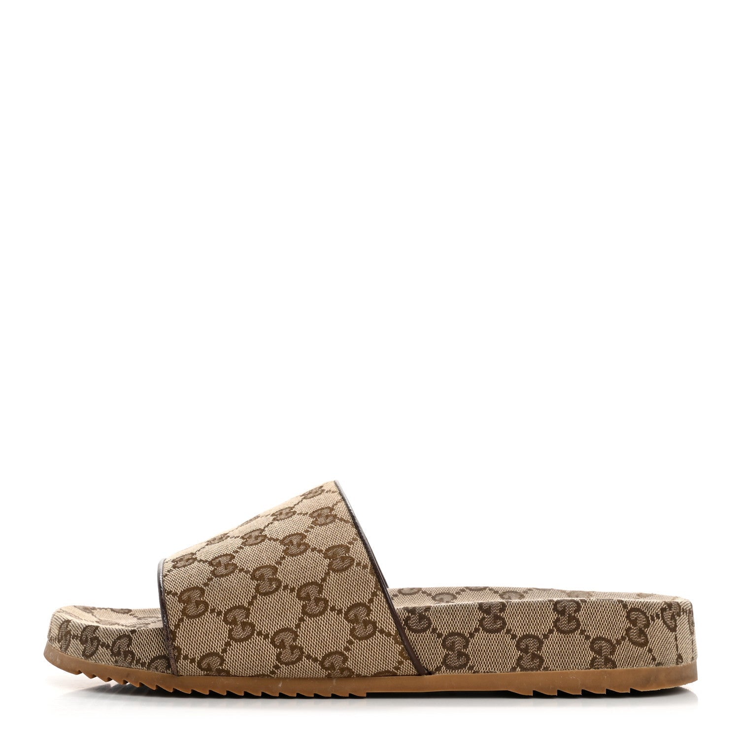 Gucci Canvas GG Monogram Mens Slide Sandals 10 Beige 1 of 7