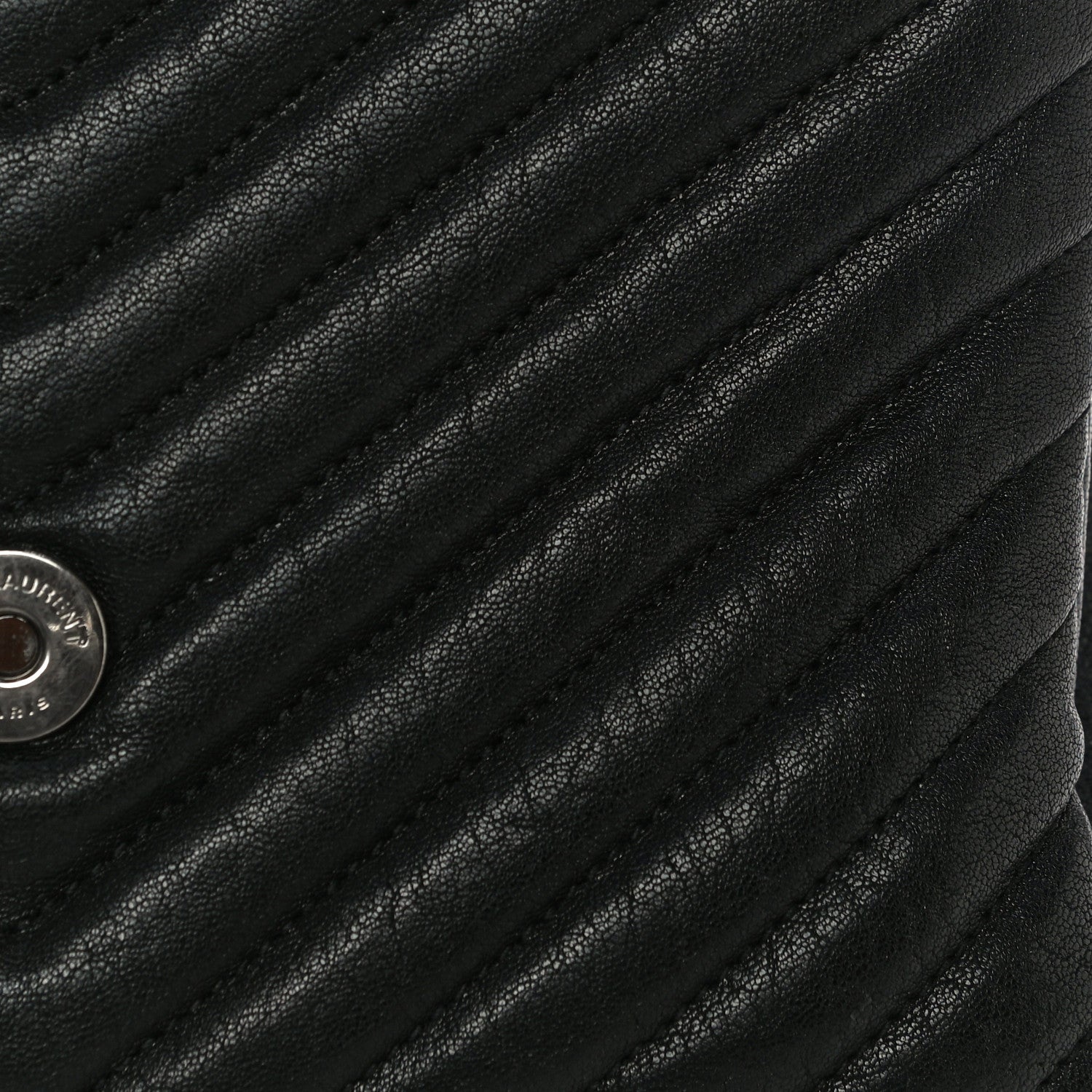 Saint Laurent Sheepskin Matelasse Chevron Monogram Medium College Bag Black 15 of 20