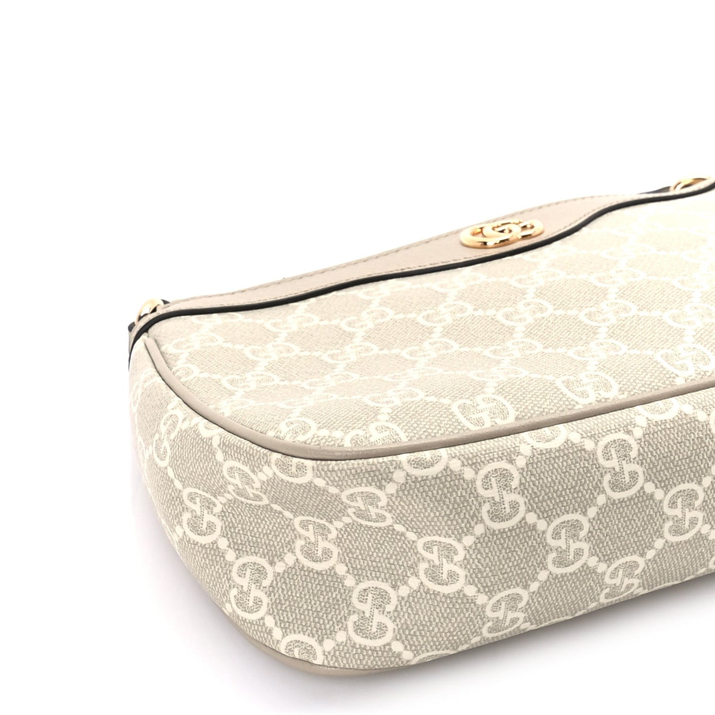 GG Supreme Monogram Textured Dollar Calfskin Small Ophidia Hobo  Beige/Mystic White/Oatmeal
