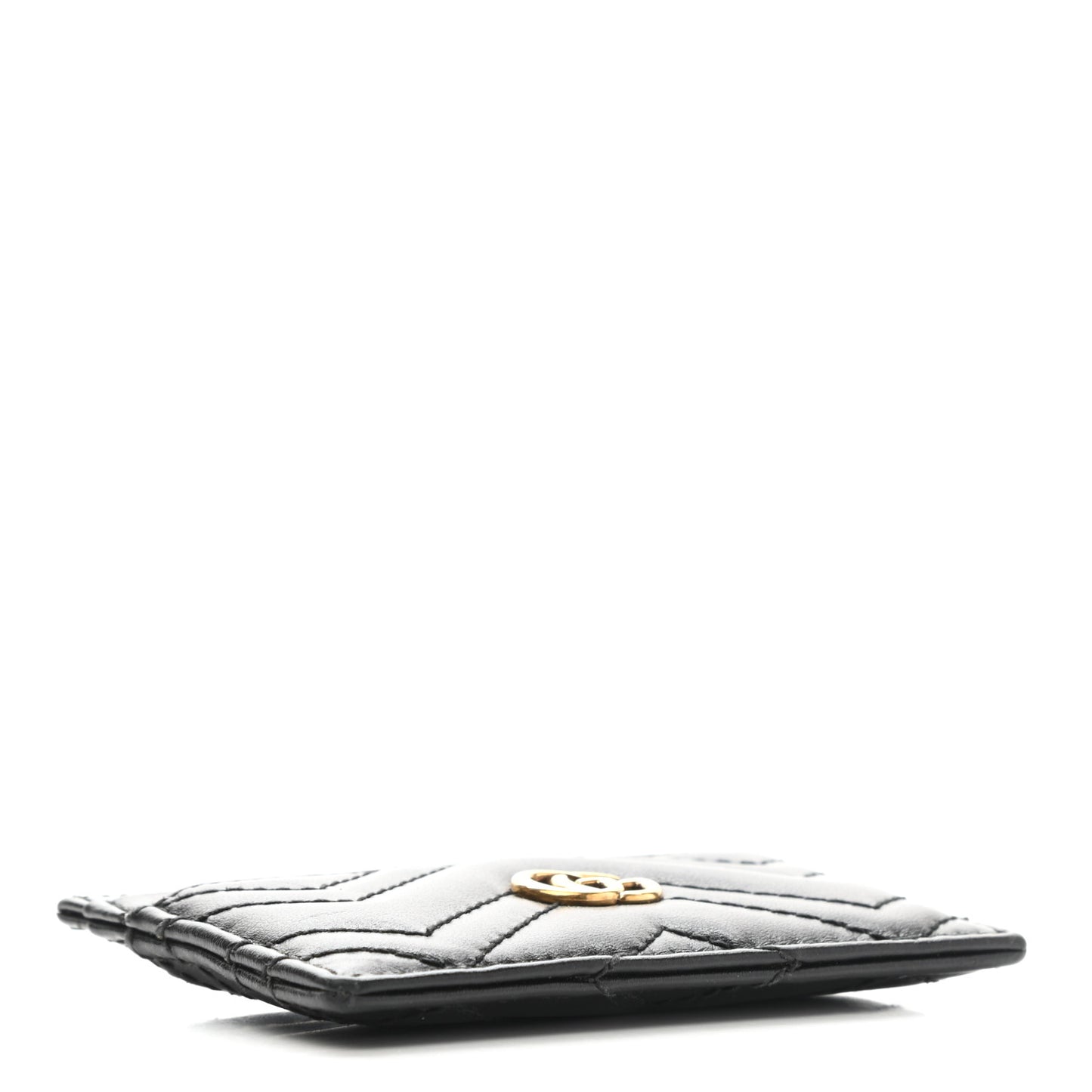Calfskin Matelasse GG Marmont Card Holder Black