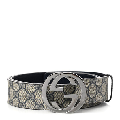 Gucci GG Plus Monogram Interlocking G Belt 105 42 Navy 1 of 5
