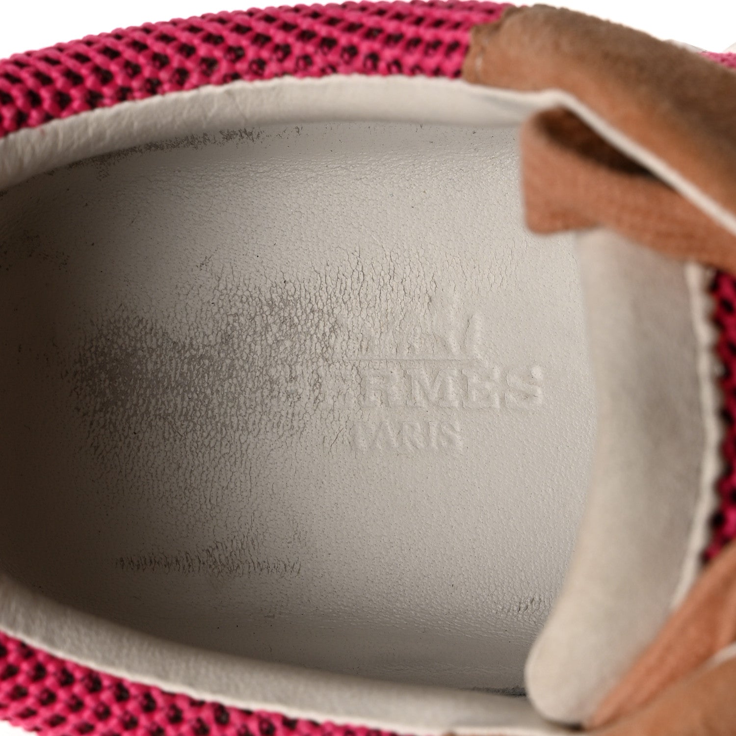 Hermes Air Mesh Suede Goatskin Bouncing Sneakers 38 Rose Multicolor 6 of 7