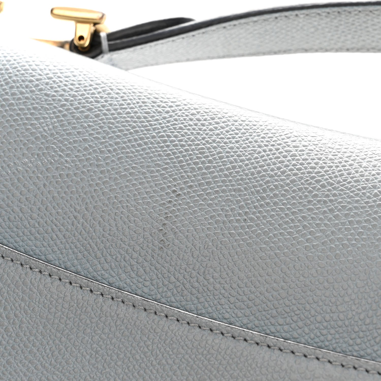 Christian Dior Grained Calfskin Saddle Bag Grey Stone 11 of 15