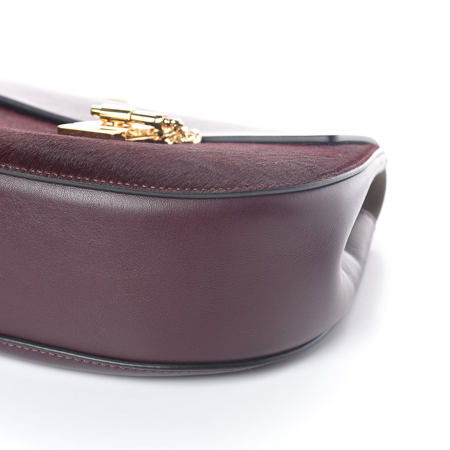 Calfskin Pony Hair Drew Shoulder Bag Sienna Red