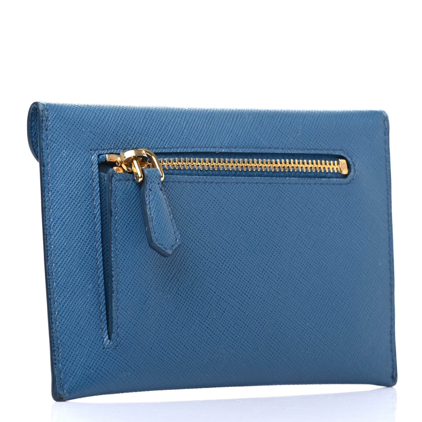 Saffiano Metal Envelope Wallet Blue