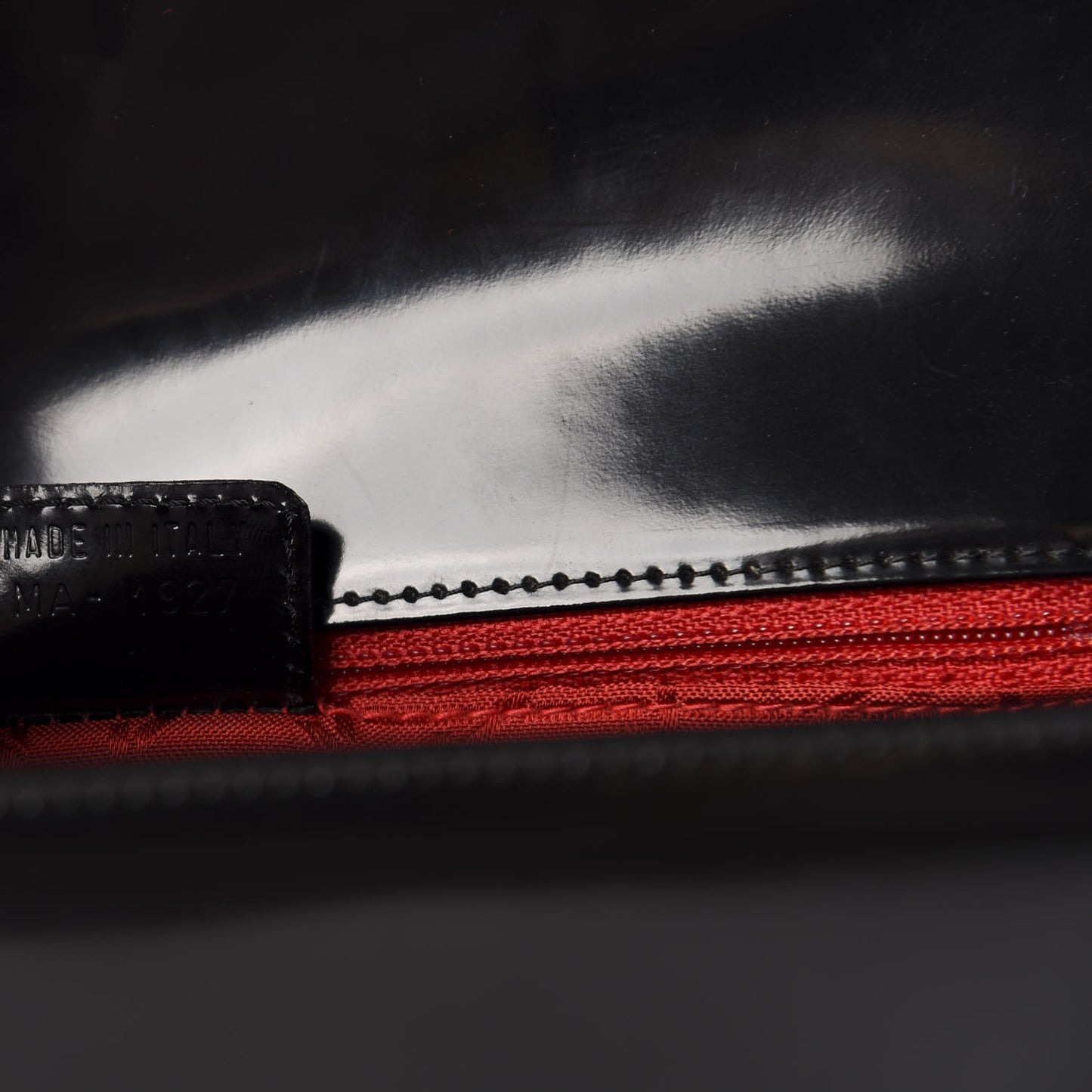 Glazed Calfskin Shoulder Bag Black