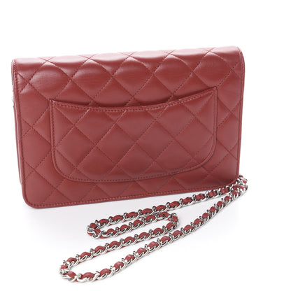 Chanel Lambskin Quilted Wallet On Chain WOC Red 16 of 16
