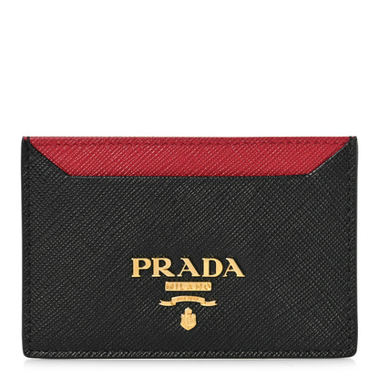 Prada Saffiano Metal Card Case Black Fuoco 1 of 10