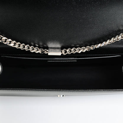 Saint Laurent Grain De Poudre Large Classic Monogram Kate Satchel Black 5 of 6