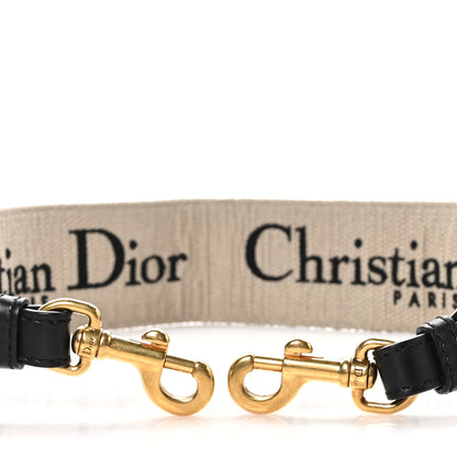 Christian Dior Canvas Embroidered Shoulder Strap Blue 3 of 4