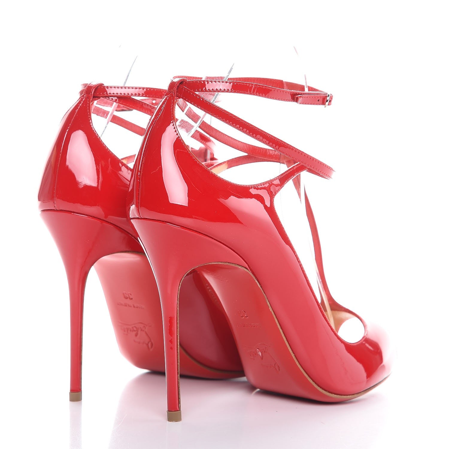 Christian Louboutin Patent Talitha 100 Pumps 38 Red 4 of 8