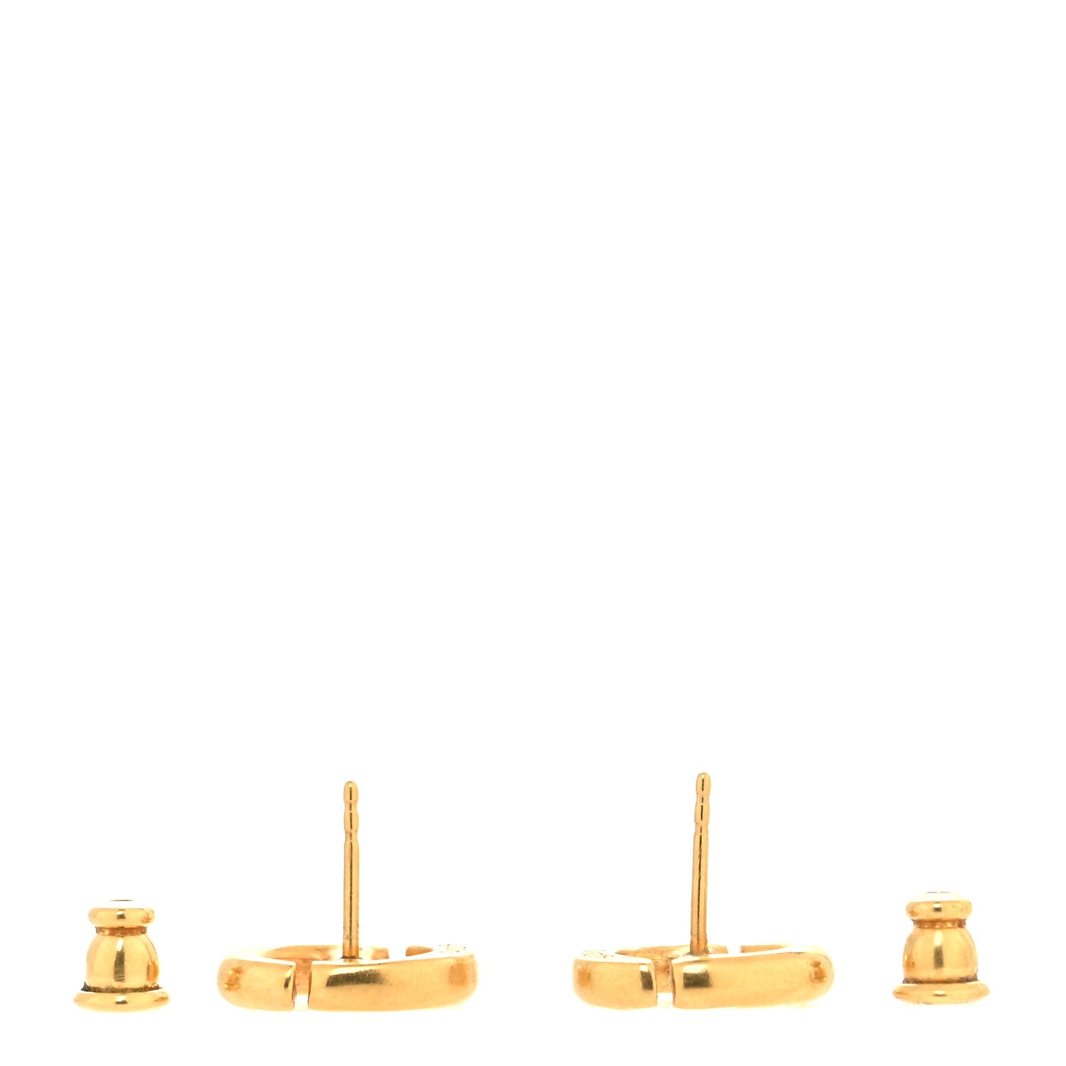 Christian Dior Metal Petit CD Stud Earrings Gold 3 of 4