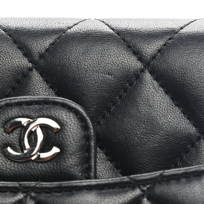 Chanel Lambskin Quilted Small Compact Wallet Black 12 of 12