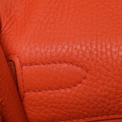 Hermes Taurillon Clemence Kelly Retourne 32 Orange Poppy 17 of 27
