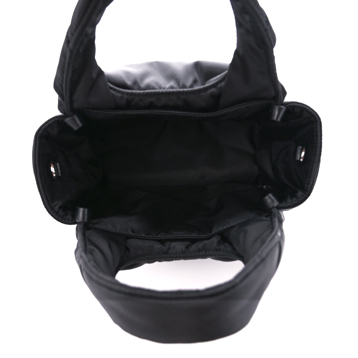 Prada Re-Nylon Soft Padded Small Double Handled Shoulder Bag Black 5 of 9