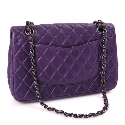 Chanel Lambskin Quilted Medium Double Flap Purple 2 of 9