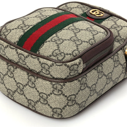 Gucci GG Supreme Monogram Web Mini Ophidia Double Zip Messenger Bag Beige New Acero 8 of 8
