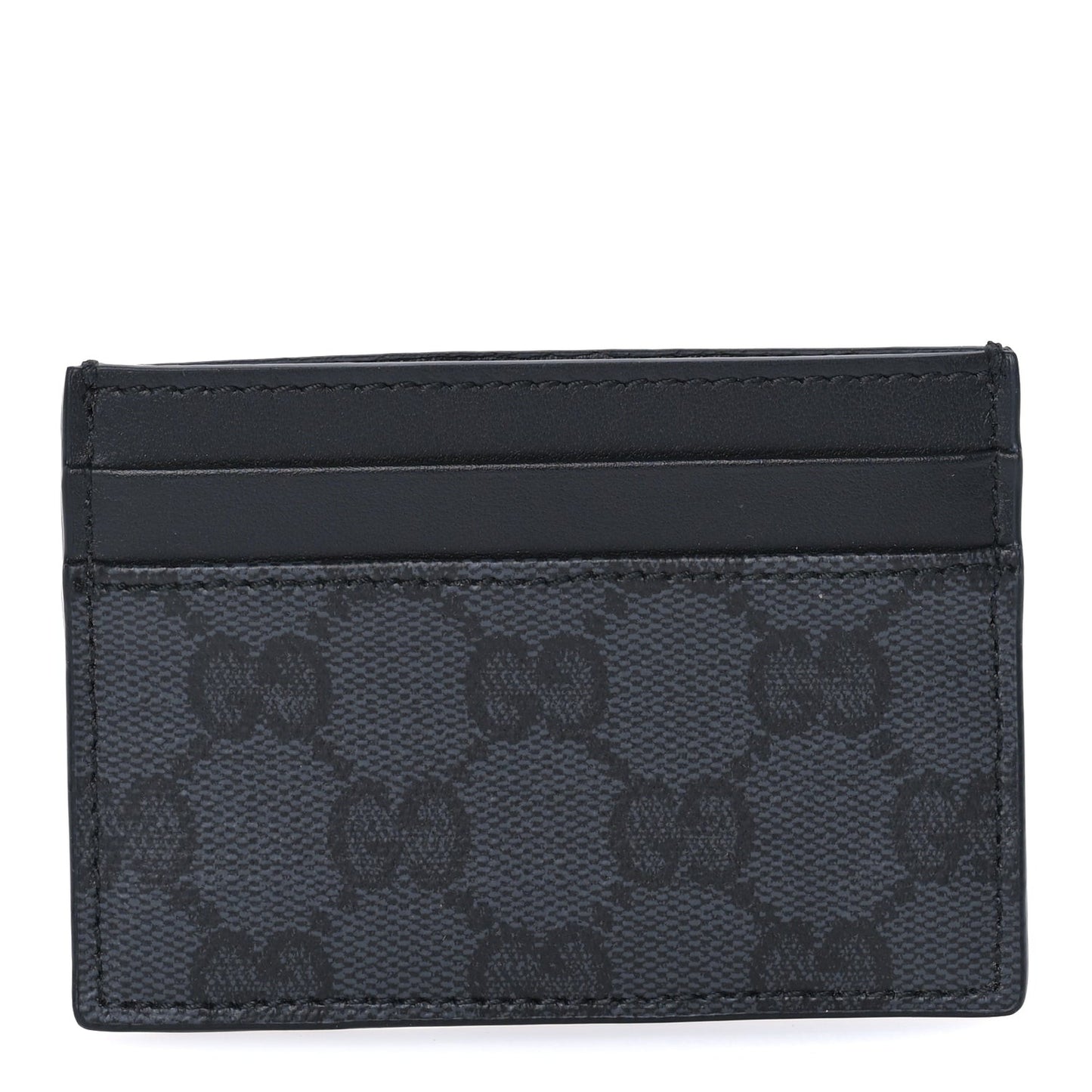 GG Supreme Monogram Card Holder  Grey Black