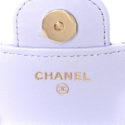 Chanel Lambskin Quilted Top Handle Flap Coin Purse With Chain Light Purple 5 of 9