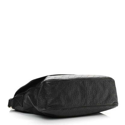Gucci Guccissima Medium Flap Messenger Bag Black 4 of 14
