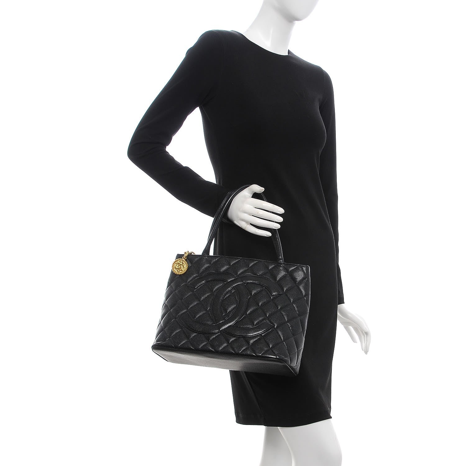 Chanel Caviar Quilted Medallion Tote Black 3 of 15