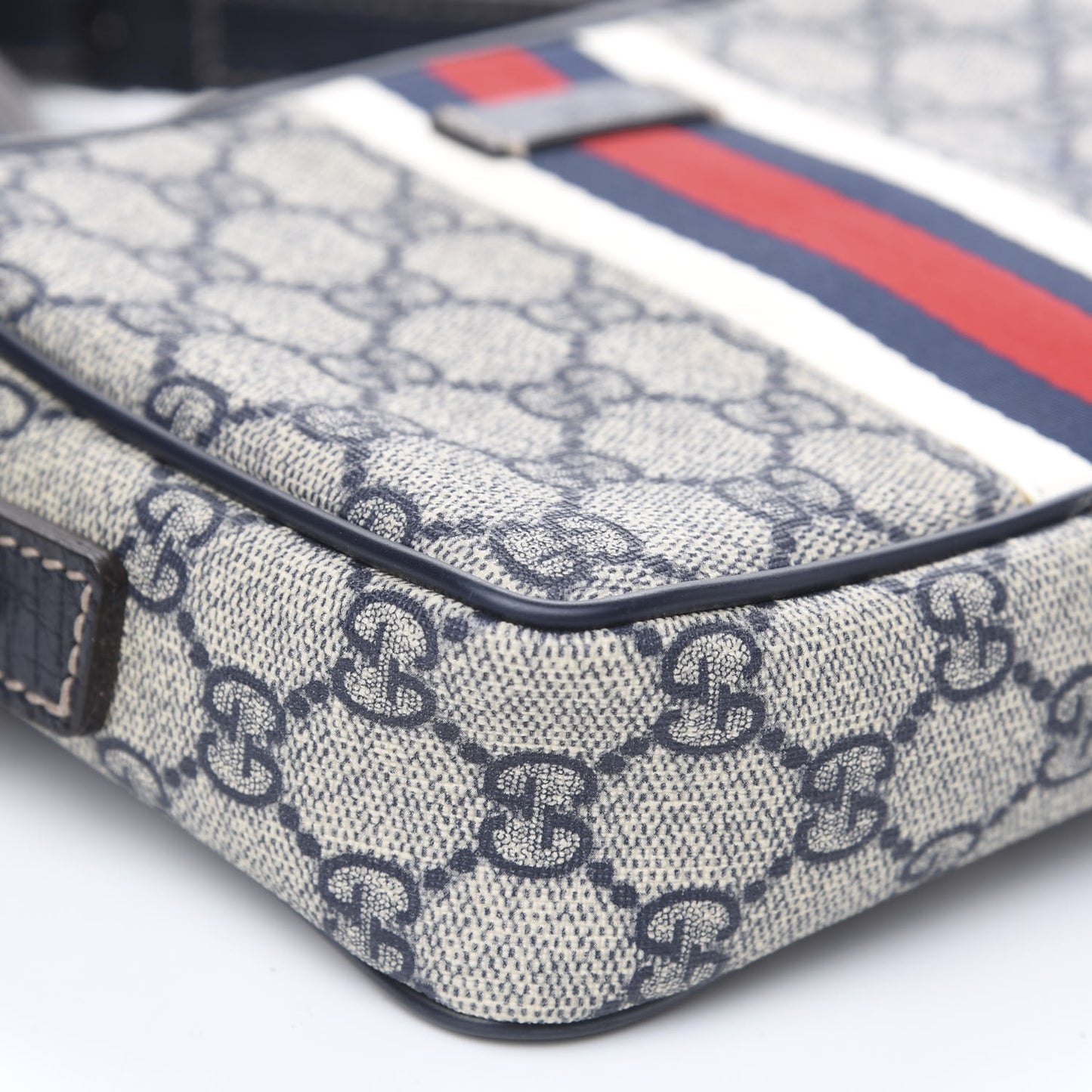 GG Supreme Monogram Web Small Shoulder Bag Navy