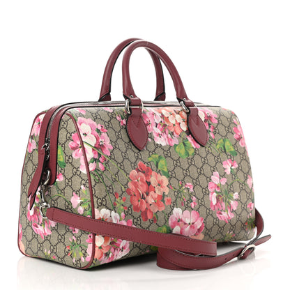 Gucci GG Supreme Monogram Blooms Medium Boston Beige Multicolor Dry Rose 3 of 13